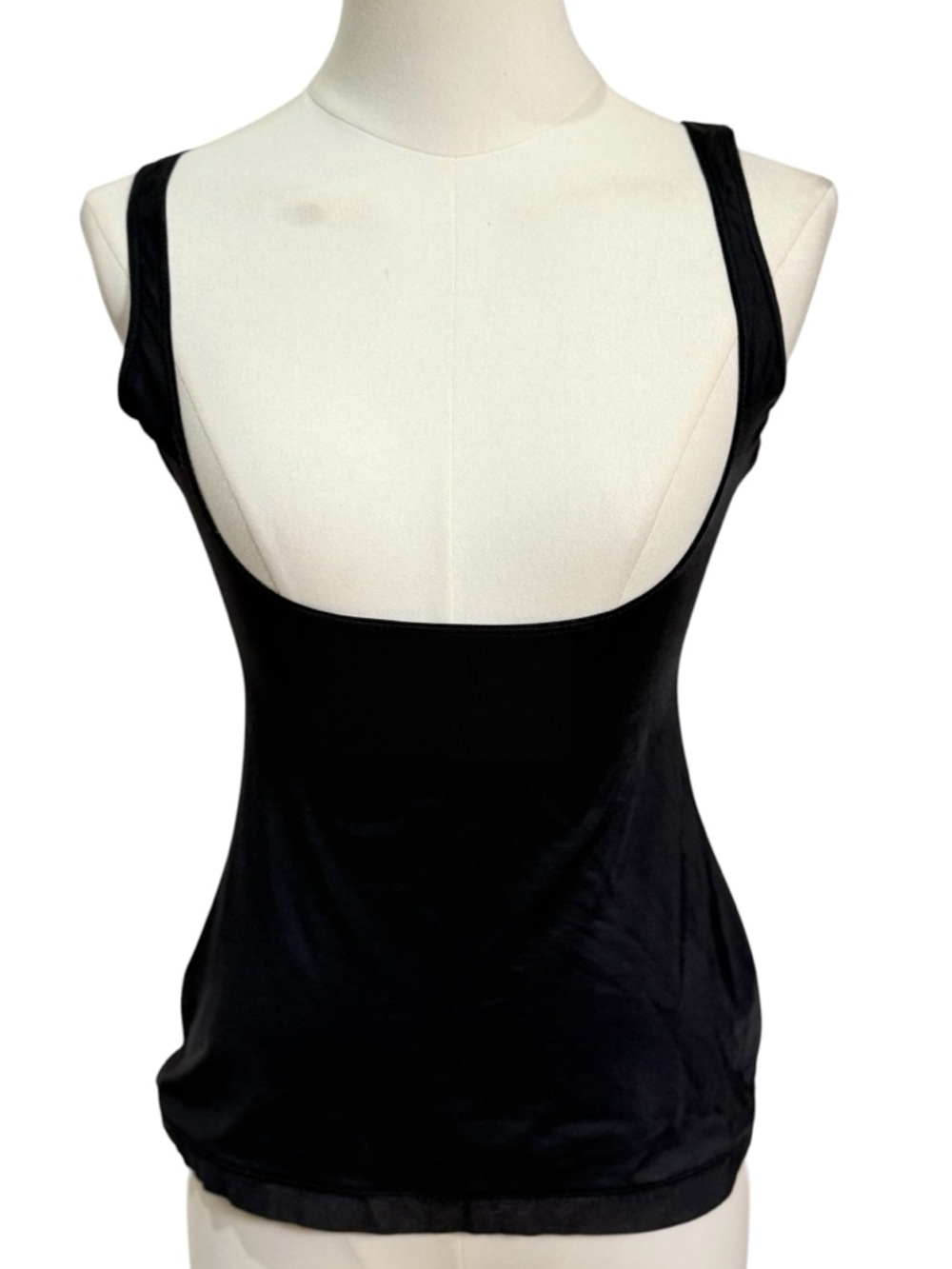 SPANX Simplicity Open Bust Shapewear Tank Black Size L Smoothing Compression